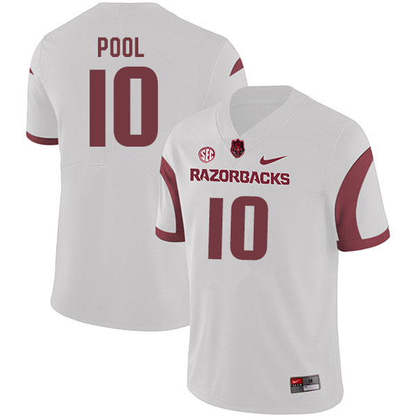 Men #10 Bumper Pool Arkansas Razorbacks College Football Jerseys Sale-White